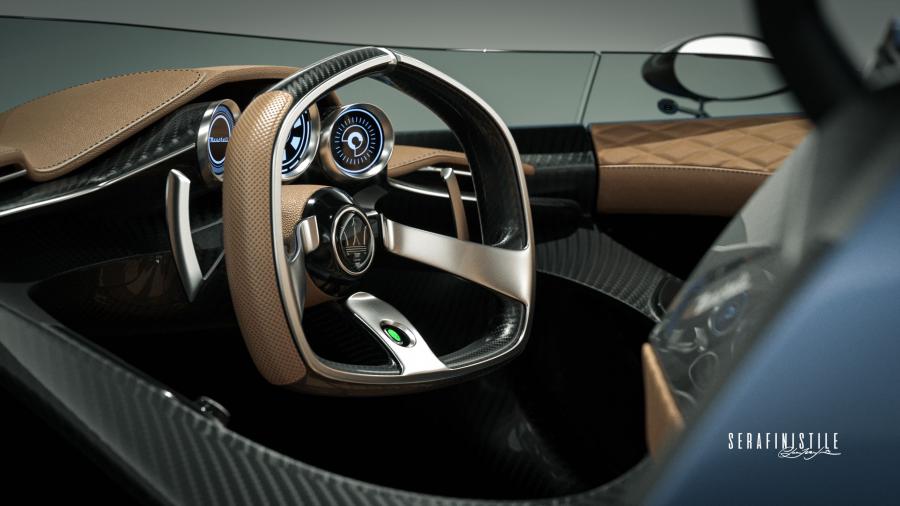 Детали интерьера Maserati Millemiglia Concept by SerafiniStile 2020 года  (фото 12 из 16)